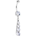 Clear Gem Cascading Waterfall Dangle Belly Ring